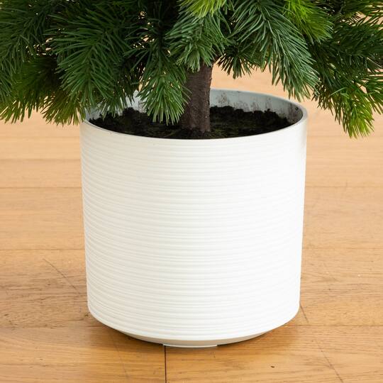 Nearly Natural 3ft. Unlit Artificial Real Touch Spruce Christmas Tree in White Decorative Planter